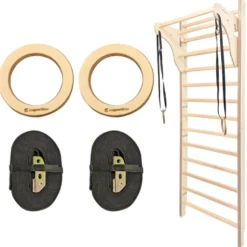Anneaux de gymnastique réglables - Anneaux de suspension pour espaliers et barre de traction