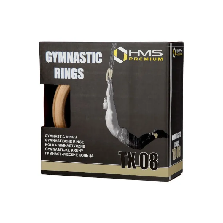 Anneaux de gym professionnels en bois avec sangles en nylon- Capacité 200 kg