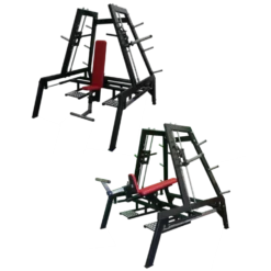Appareil de musculation Shoulder Press et Chest Press à charges libres - Multiple emplacement pour disque de poids