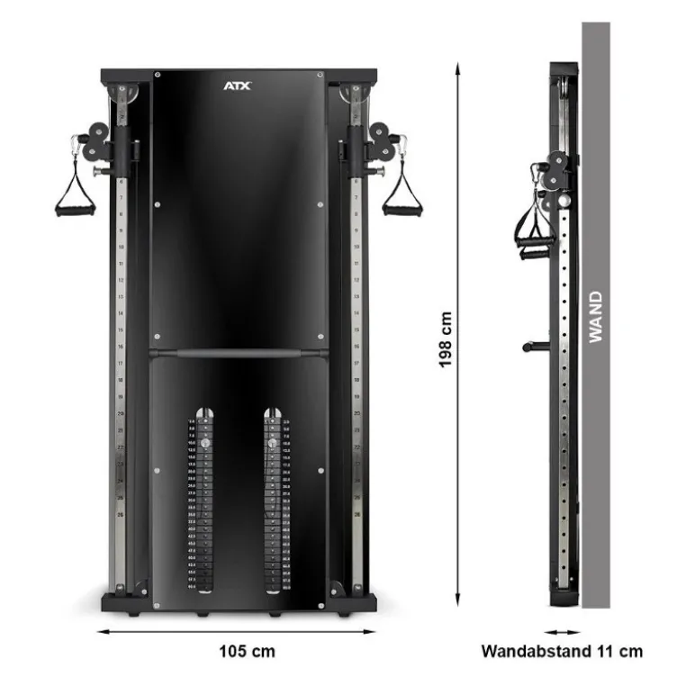 Appareil de tirage poulie vis à vis mural ATX avec capacité de charge 2 x 60 kg