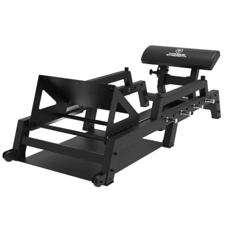 Appareil Hip thrust Titanium Strength 120HT à capacité de charge 300 kg - Supports pour élastiques et barres de musculation