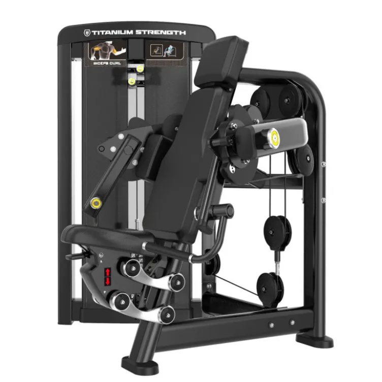 Appareil professionnel Titanium Genesis pour l'exercice des curl biceps à charge guidée - Salle de sport commerciale - GS-S44
