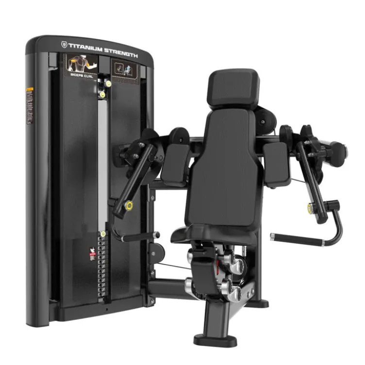 Appareil professionnel Titanium Genesis pour l'exercice des curl biceps à charge guidée - Salle de sport commerciale - GS-S44