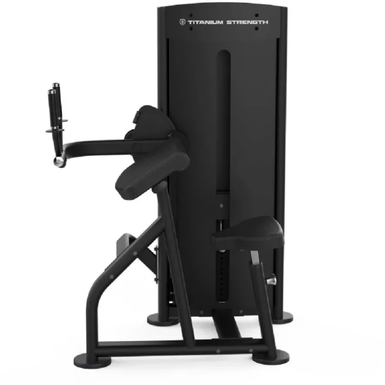 Appareil triceps extension avec colonne de poids intégrée 100 kg Titanium Strength - Arms training machine Black Séries BS-S20