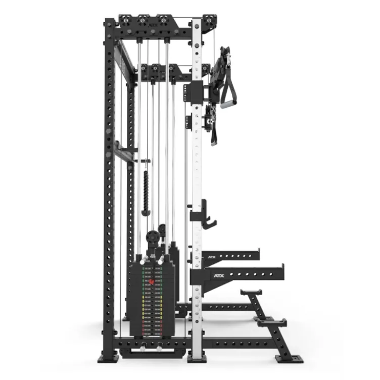 ATX Cable Half Rack 2 x 90 kg à charge guidée avec barre de traction et accessoires