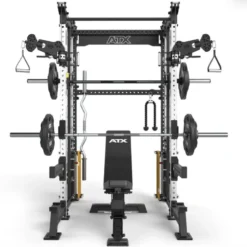 ATX Cable Smith Rack – Rack de musculation complet avec multipresse et colonnes de poids 2 x 90 kg