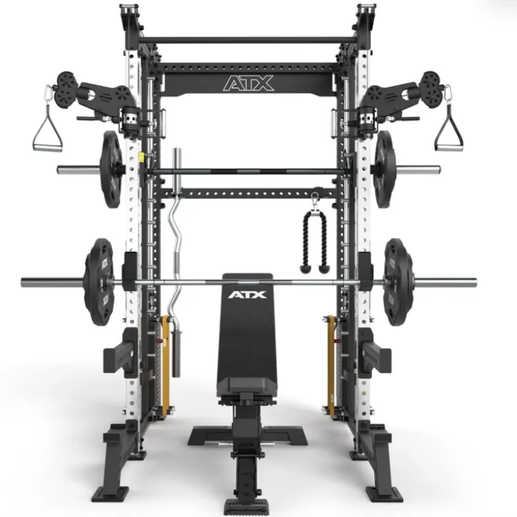 ATX Cable Smith Rack – Rack de musculation complet avec multipresse et colonnes de poids 2 x 90 kg