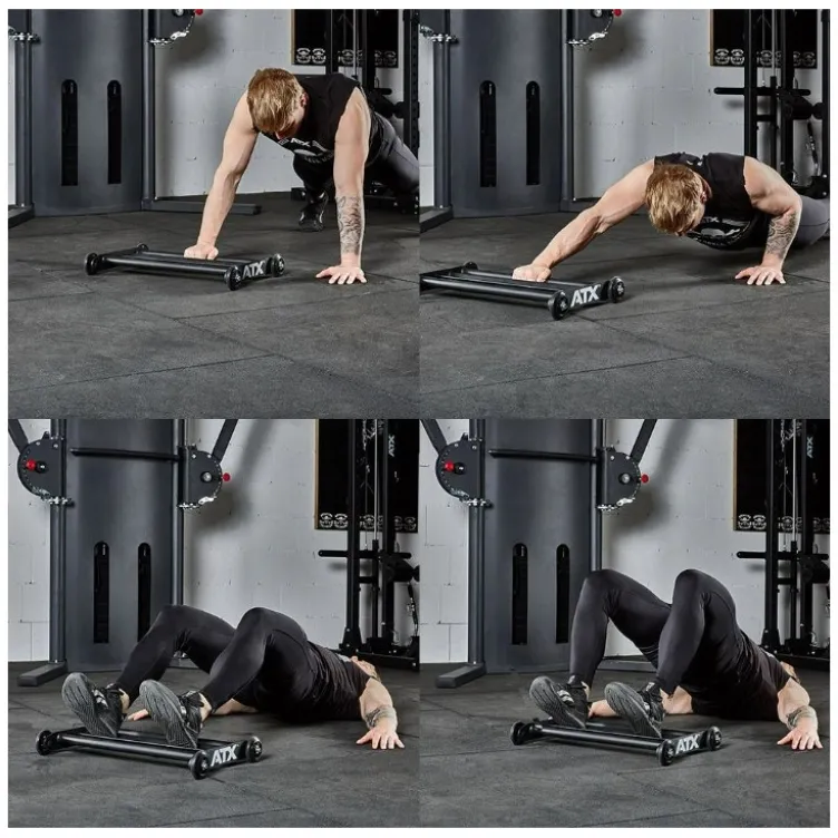 ATX Glute ham roller en métal avec roulettes de diamètre 90 mm - Exercices de musculation