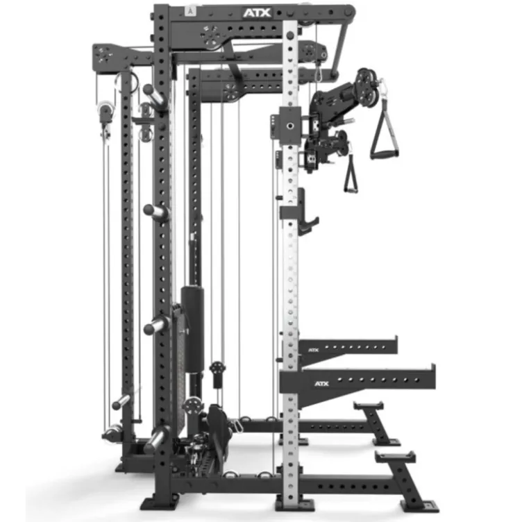 ATX Hardcore - Half rack dual pull station à charge guidée 125 kg - 4 points de traction