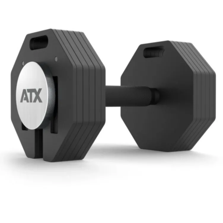 ATX Octa Dumbells - Système d'haltères réglables et modulaires en acier de 4 à 24 kg - Extensible jusqu'à 65 kg