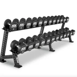 ATX Support de stockage pour haltères ronds avec bacs de rangement de taille universelle - Extensible
