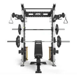 ATX Wall Cable Smith Rack avec Multipresse Guidée et 2 x 90 kg – Station de musculation compacte à fixation murale