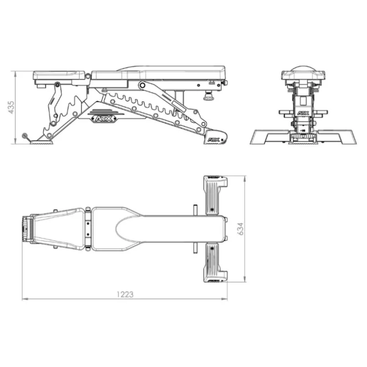 Banc ATX Warrior Slim avec dossier et siège réglables pour home-gym - Capacité de charge 500 kg