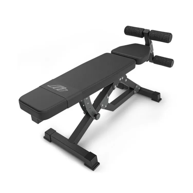 Banc de musculation à abdominaux avec dossier et rouleaux de blocage réglables