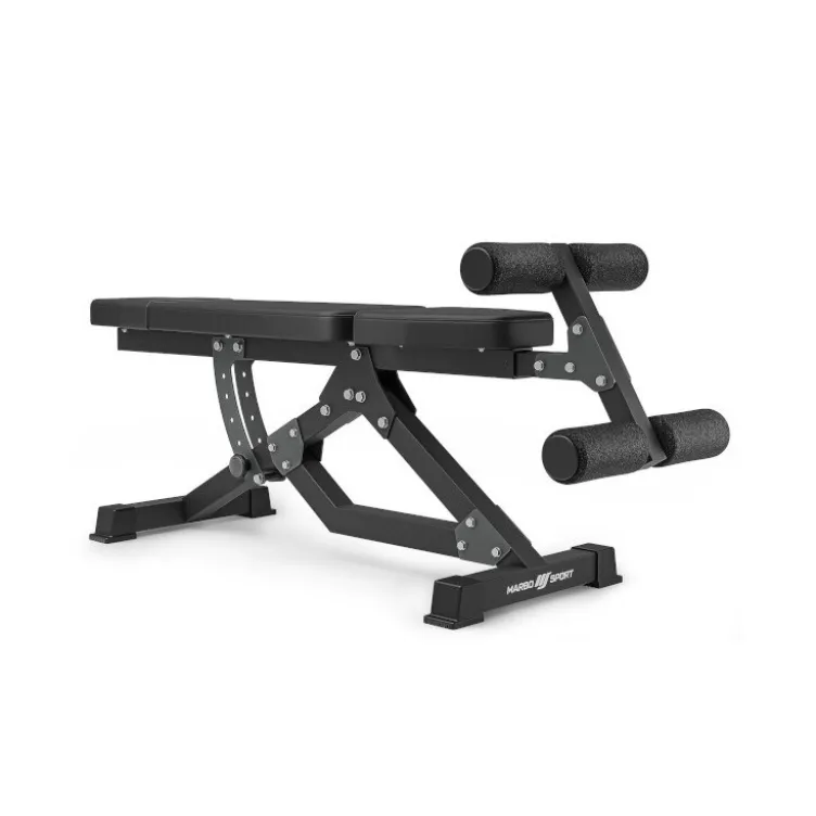 Banc de musculation à abdominaux avec dossier et rouleaux de blocage réglables