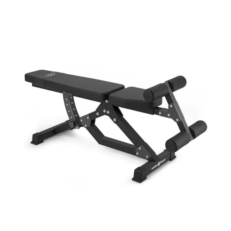 Banc de musculation à abdominaux avec dossier et rouleaux de blocage réglables