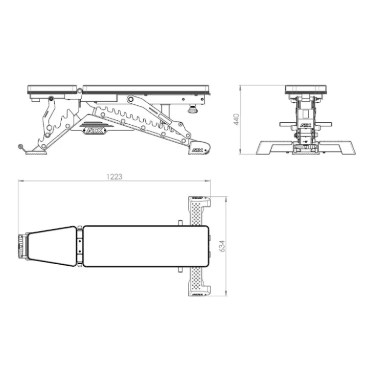 Banc de musculation ATX Warrior avec dossier large pour home-gym