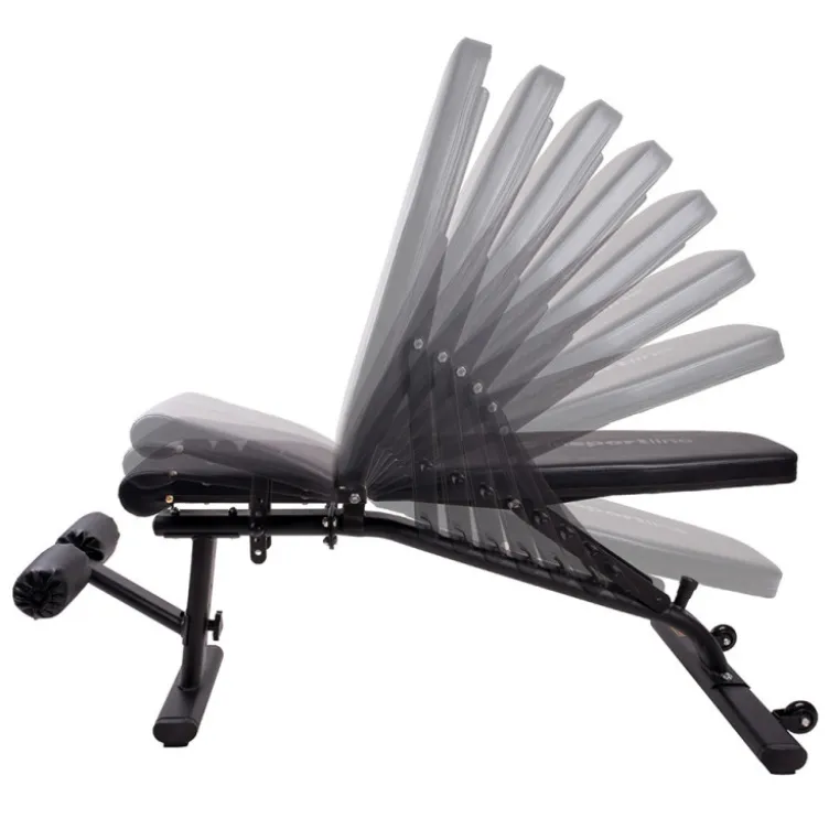 Banc de musculation avec dossier réglable et rouleaux de blocage pour abdominaux - Charge maximale 200 kg