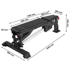 Banc de musculation avec support pour options avant et arrière - Sellerie ergonomique en polyuréthane avec capacité de 500 kg