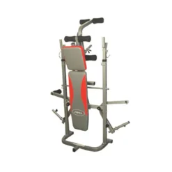 Banc de musculation home gym pliable avec chandelles, leg curl et leg extension