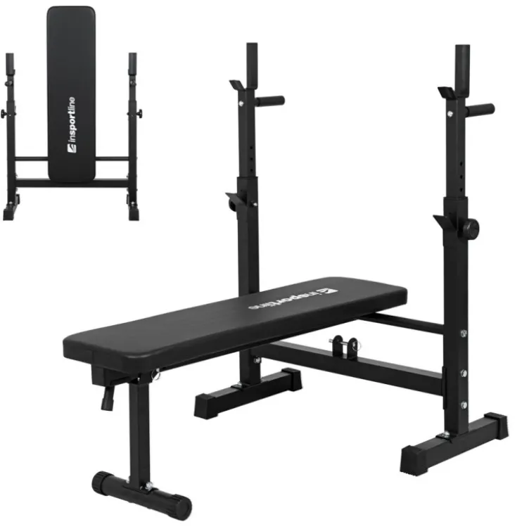 Banc de musculation inclinable avec support d'haltères réglables en hauteur - Haltérophilie