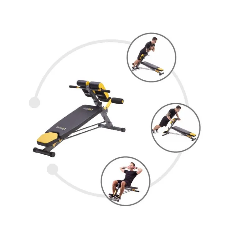 Banc de musculation multi-équipé avec option pupitre à biceps et banc hyperextension - Réglages multiples