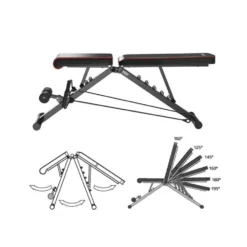 Banc de musculation multi-réglable et pliable avec extenseurs pour home gym
