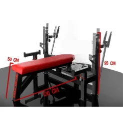 Banc de musculation plat avec plateforme de sécurité pour entraînement du haut du corps