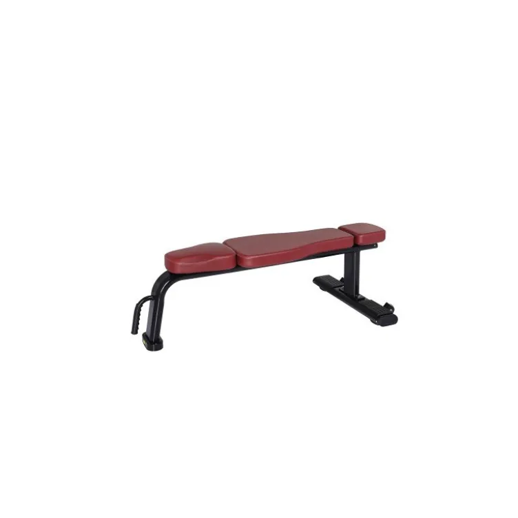 Banc de musculation plat professionnel avec poignée et roues de transport
