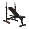 Banc de musculation pliable et multi-fonction avec rack - Capacité de charge 100 kg