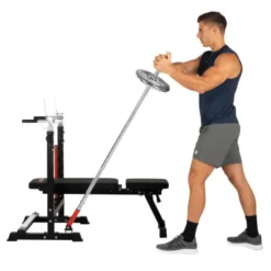 Banc de musculation pliable et multi-fonction avec rack - Capacité de charge 100 kg