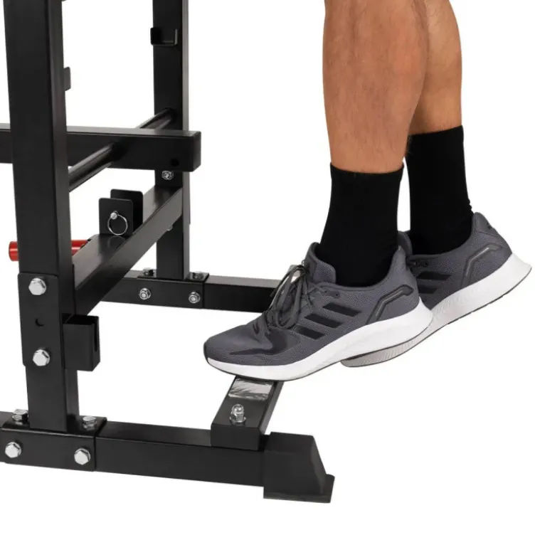 Banc de musculation pliable et multi-fonction avec rack - Capacité de charge 100 kg