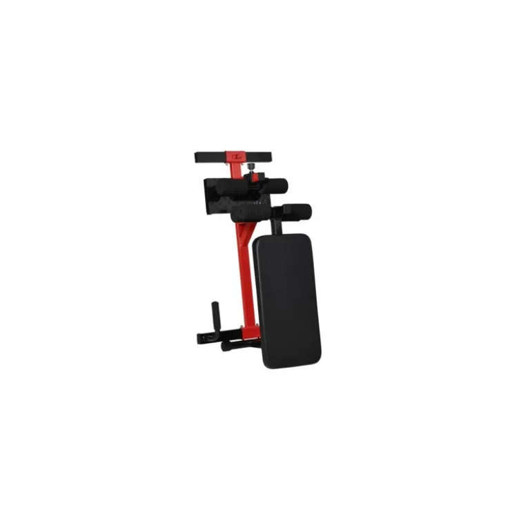 Banc de musculation pliable et réglable en acier pour l'exercice du sissy squat - Design rouge et noir