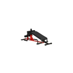 Banc de musculation pliable et réglable en acier pour l'exercice du sissy squat - Design rouge et noir