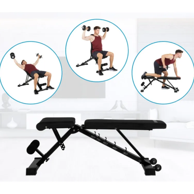 Banc de musculation pliable - inclinable et déclinable - Capacité de charge 200 kg