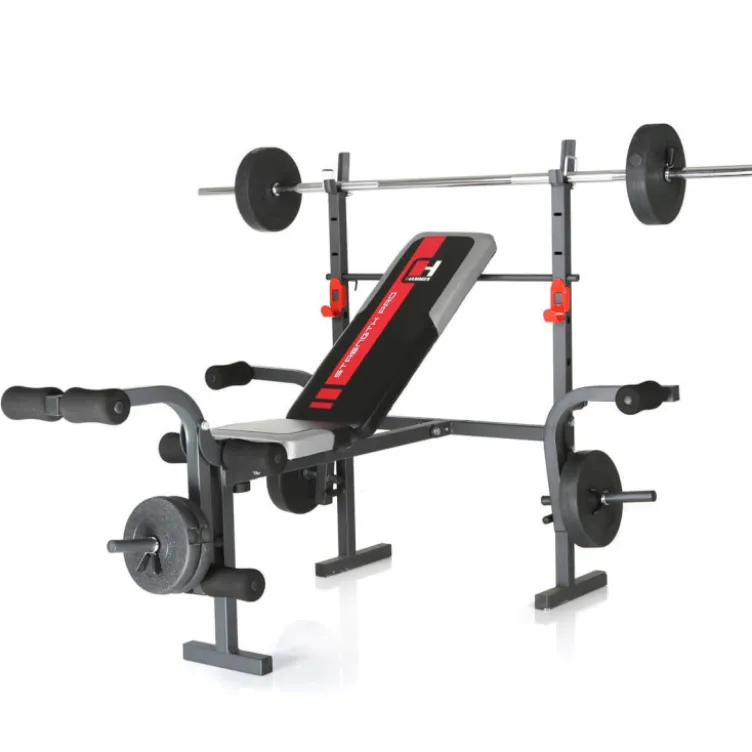 Banc de musculation polyvalent et pliable avec équipements multiples pour training à domicile