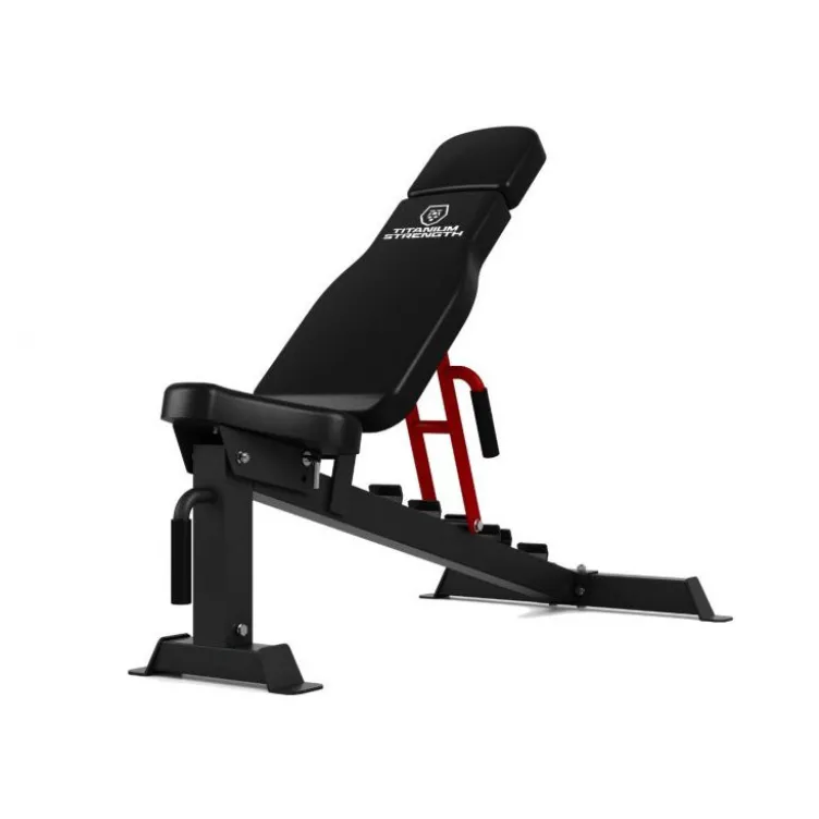 Banc de musculation professionnel RHD Titanium Strength avec dossier inclinable et déclinable - Haute résistance
