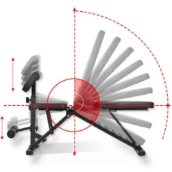 Banc de musculation réglable et pliable avec pupitre à biceps et reposes-pieds pour Home-Gym