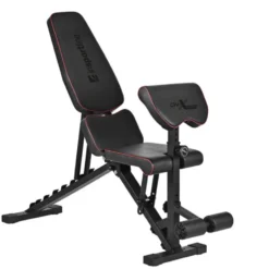 Banc de musculation réglable et pliable avec pupitre à biceps et reposes-pieds pour Home-Gym