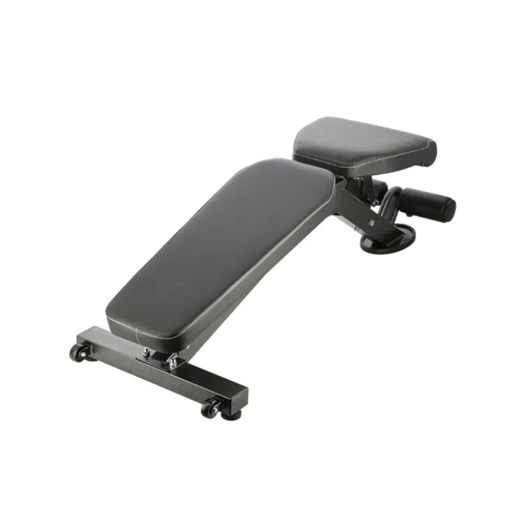 Banc musculation multi-réglable avec rouleau de blocage et position déclinée - Roues de transport