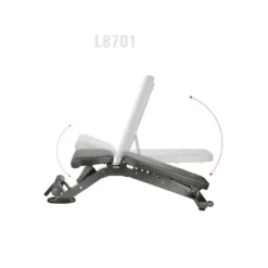Banc musculation multi-réglable avec rouleau de blocage et position déclinée - Roues de transport