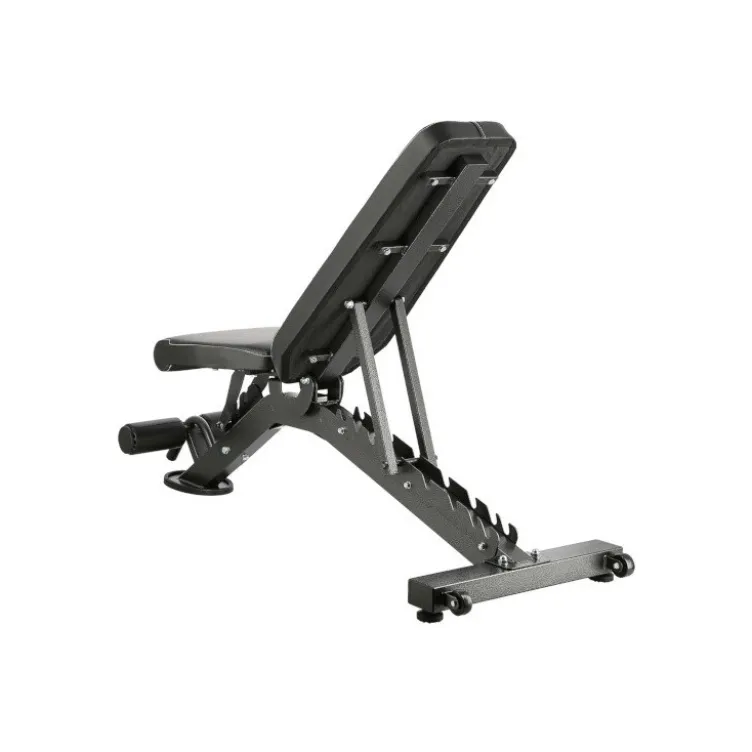 Banc musculation multi-réglable avec rouleau de blocage et position déclinée - Roues de transport