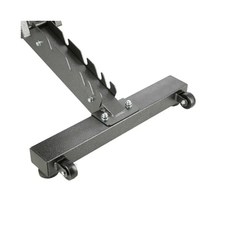 Banc musculation multi-réglable avec rouleau de blocage et position déclinée - Roues de transport