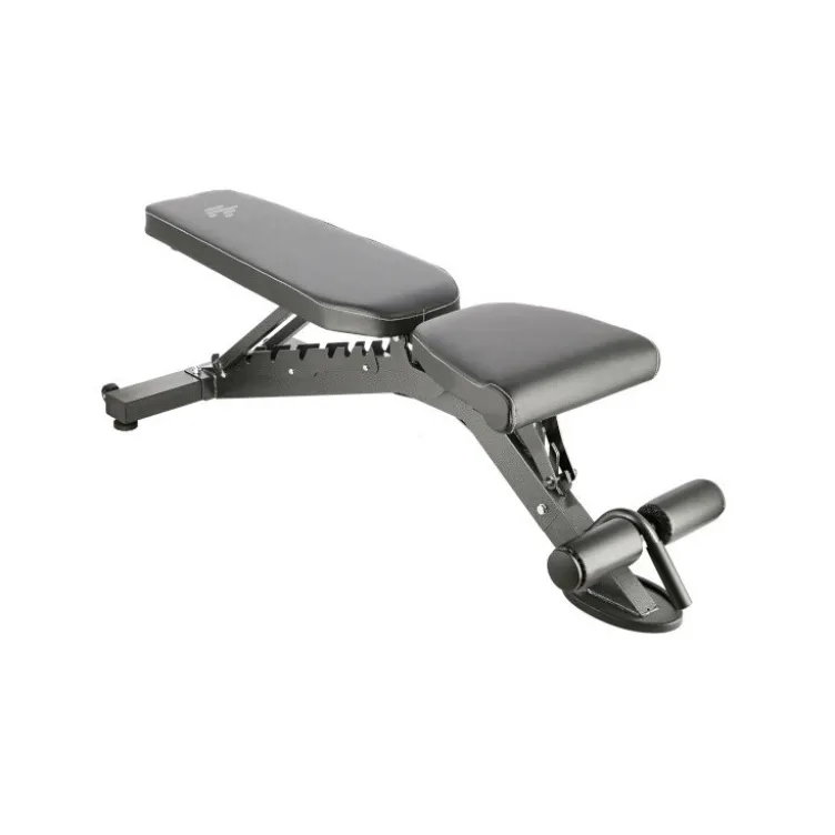 Banc musculation multi-réglable avec rouleau de blocage et position déclinée - Roues de transport