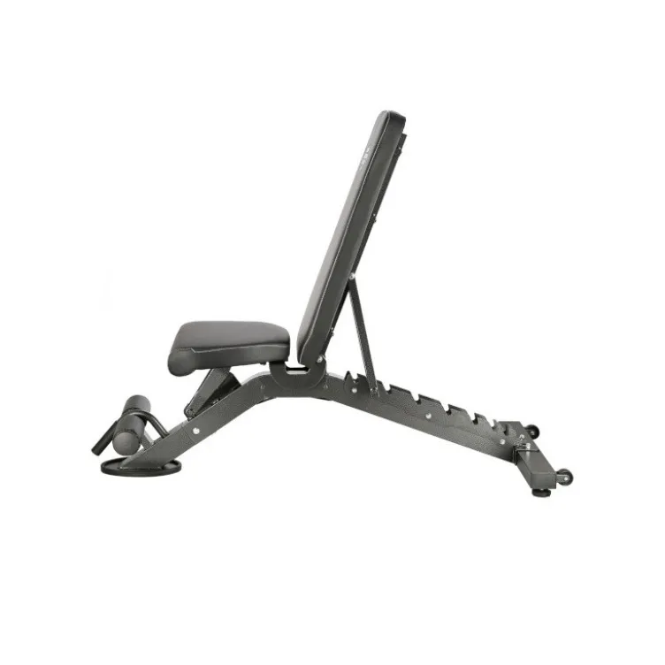 Banc musculation multi-réglable avec rouleau de blocage et position déclinée - Roues de transport