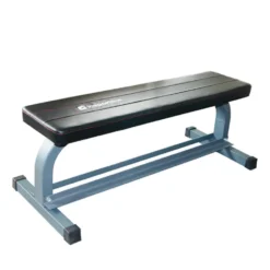 Banc plat de musculation en acier robuste antidérapant avec rangement pour haltères