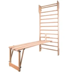 Banc réglable en bois pour espalier de crossfit - 200 x 35 x 3 cm