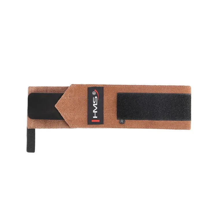 Bande de protection pour poignet en cuir naturel pour entraînement de musculation - Fermeture velcro