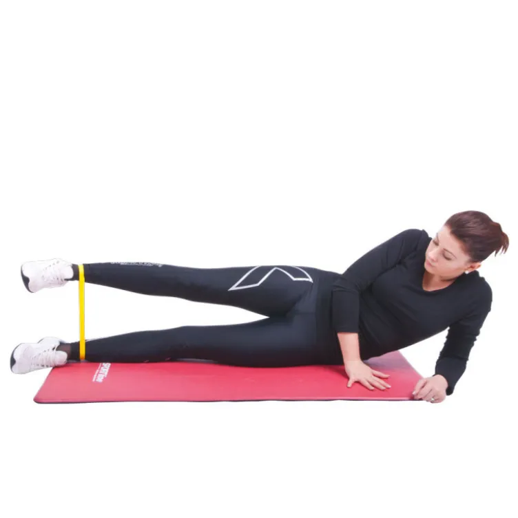 Bande de résistance jaune pour renforcement musculaire - longueur 27,5 cm flexible