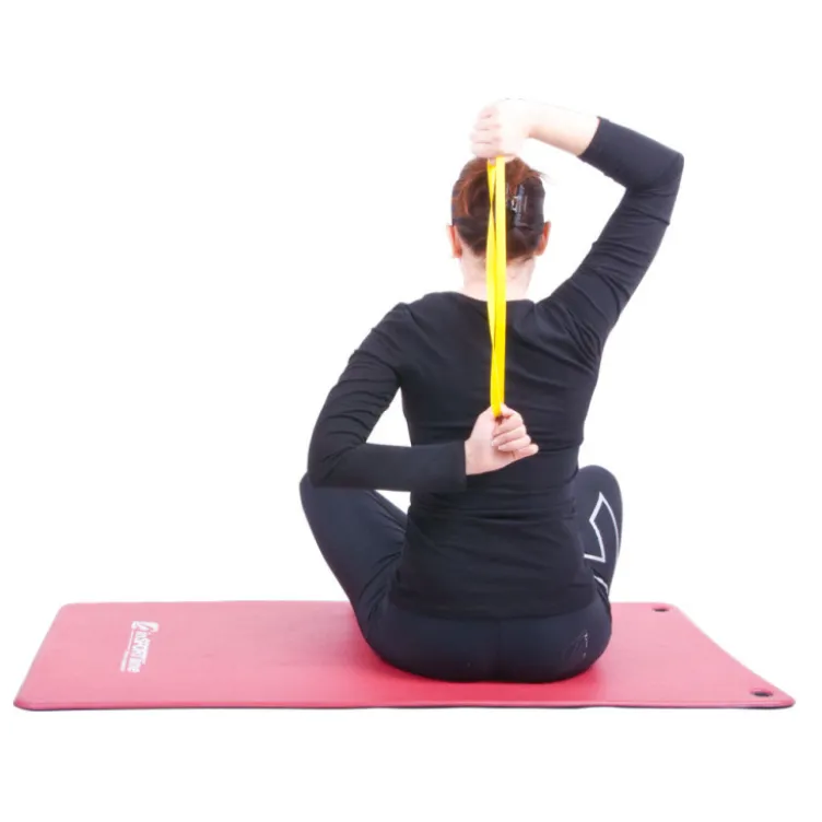 Bande de résistance jaune pour renforcement musculaire - longueur 27,5 cm flexible